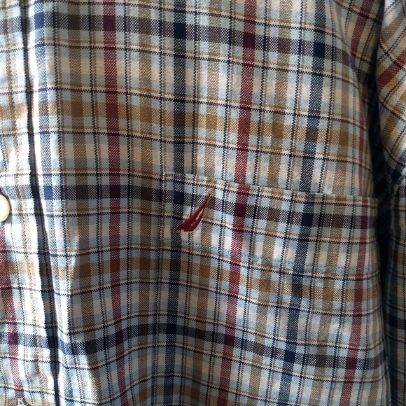 Nautica Mens Button-Down Multi-Color Check - Picture 4 of 6